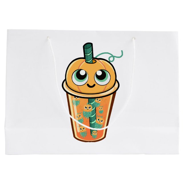 Pumpkin Boba Jellyfish Große Geschenktüte (Rückseite)