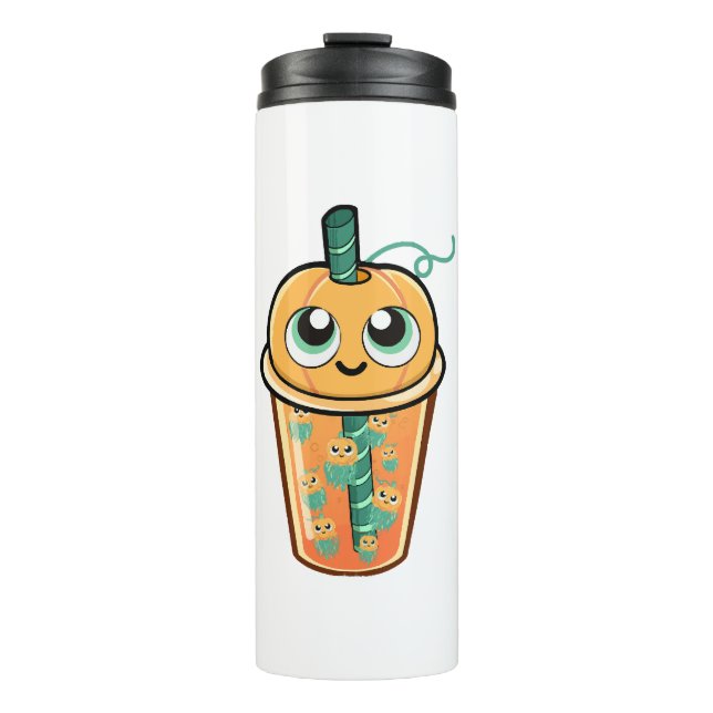 Pumpkin Boba Jellyfish Thermosbecher (Vorderseite)