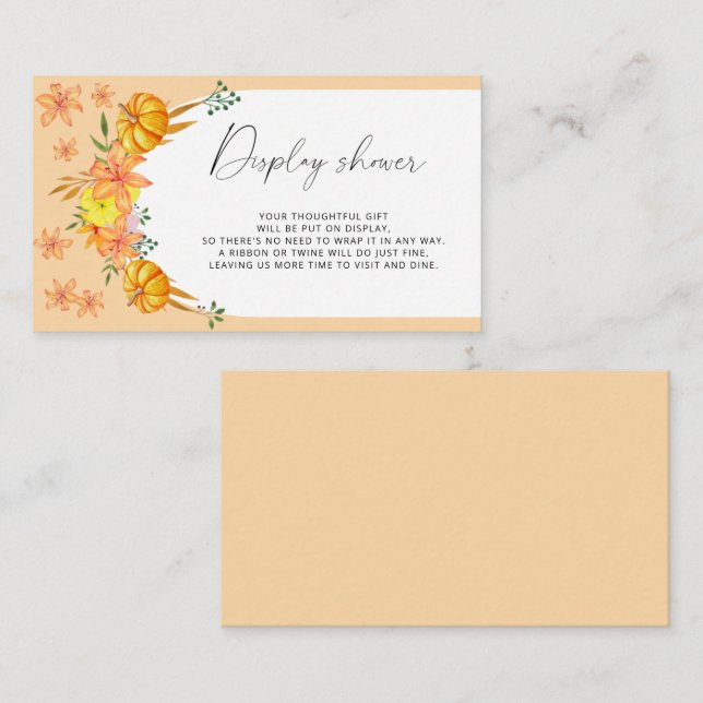 Pumpkin-Bogen - Dusche anzeigen Begleitkarte (Vorne/Hinten)