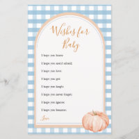 Pumpkin Boho Blue Gingham wünscht sich ein Baby Ga