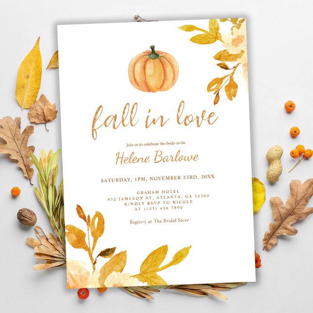Pumpkin Boho Fall in Liebe Brautparty Inv Einladung (Pumpkin Boho Fall In Love Bridal Shower Inv Invitation)