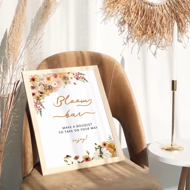 Pumpkin Boho Fall Rustic Bloom Bar Poster (Von Creator hochgeladen)