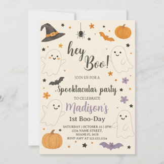 Pumpkin Boo Einladung zum 1. Geburtstag | Hey Boo