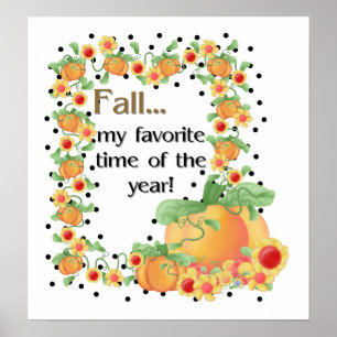 Pumpkin Border - Fall mein Lieblingsdrucker/Poster Poster