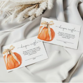 Pumpkin Bow Diaper Raffle Card Begleitkarte