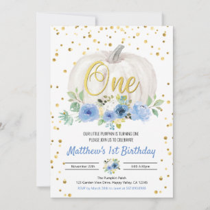 Pumpkin Boy 1. Geburtstag Party Rosa Einladung