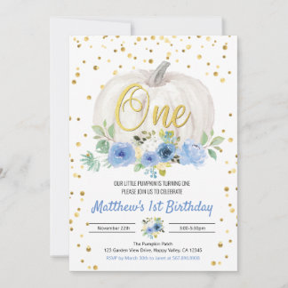 Pumpkin Boy 1. Geburtstag Party Rosa Einladung