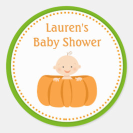 Pumpkin Boy Baby Showdusche Gefallen Tag Stickers