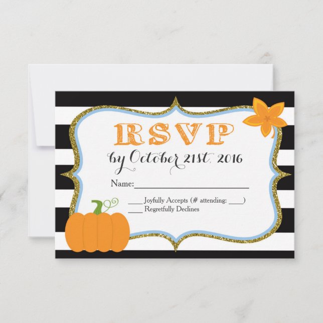 Pumpkin Boy Baby Shower Einladung RSVP Karte (Vorderseite)
