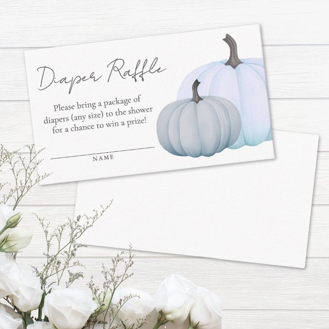 Pumpkin Boy Babydusche Windelwanne Begleitkarte (Pumpkin Boy Baby Shower Diaper Raffle Enclosure Card )