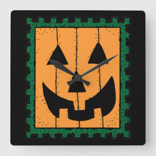 Pumpkin-Briefmarke Quadratische Wanduhr