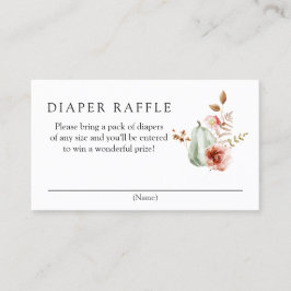 Pumpkin Burgundy Diaper Raffle Enclosure Card Visitenkarte