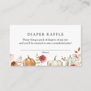 Pumpkin Burgundy Floral Diaper Raffle Begleitkarte