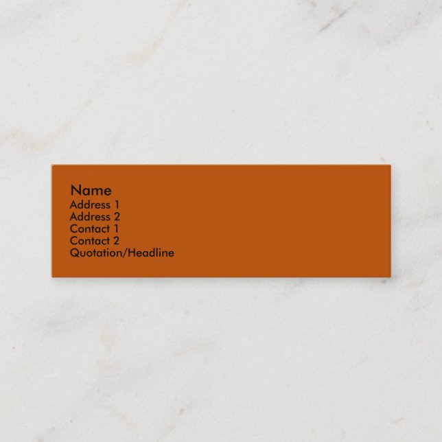 Pumpkin Business Card Mini Visitenkarte (Vorderseite)