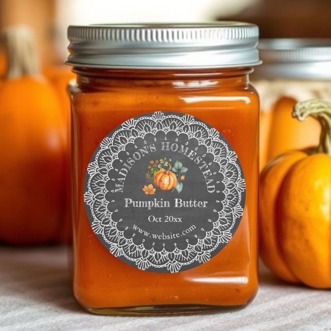Pumpkin Butter | Land Rustikal Runder Aufkleber (Von Creator hochgeladen)