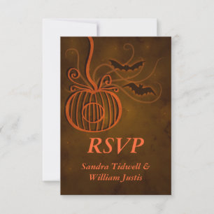 Pumpkin Cage Halloween Hochzeit RSVP Antwortkarte Karte