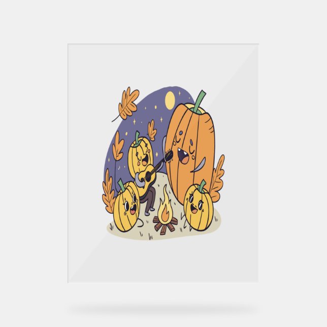 Pumpkin Campfire Serenade Acrylschild (Vorderseite)