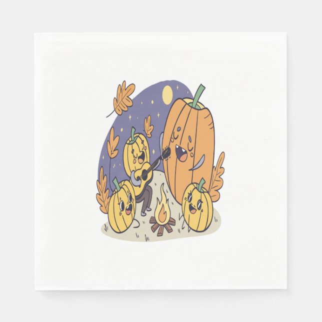 Pumpkin Campfire Serenade Serviette (Vorderseite)