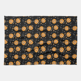 Pumpkin Candy Ecket Trick oder behandeln Orange Bl Geschirrtuch