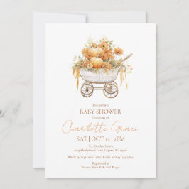 Pumpkin Carriage Baby Shower Einladung