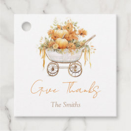 Pumpkin Carriage Watercolor Square Baby Shooting T Geschenkanhänger