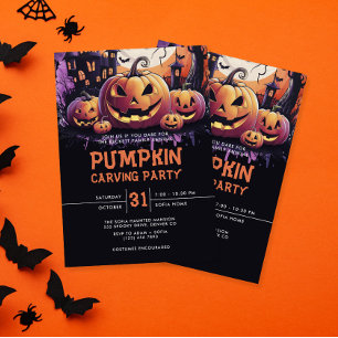 Pumpkin Carving Halloween-Party Einladung