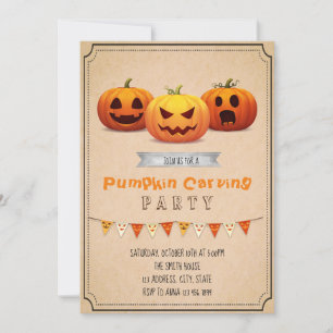 Pumpkin Carving Party Einladung