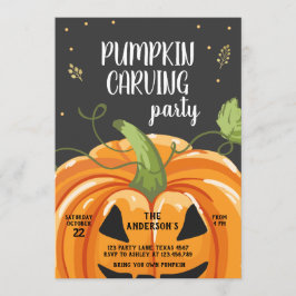 Pumpkin Carving Party Spooky Halloween Geburtstag Einladung