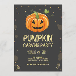 Pumpkin Carving Party Spooky Halloween Geburtstag Einladung