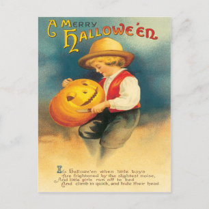 Pumpkin Carving Vintage Postkarte