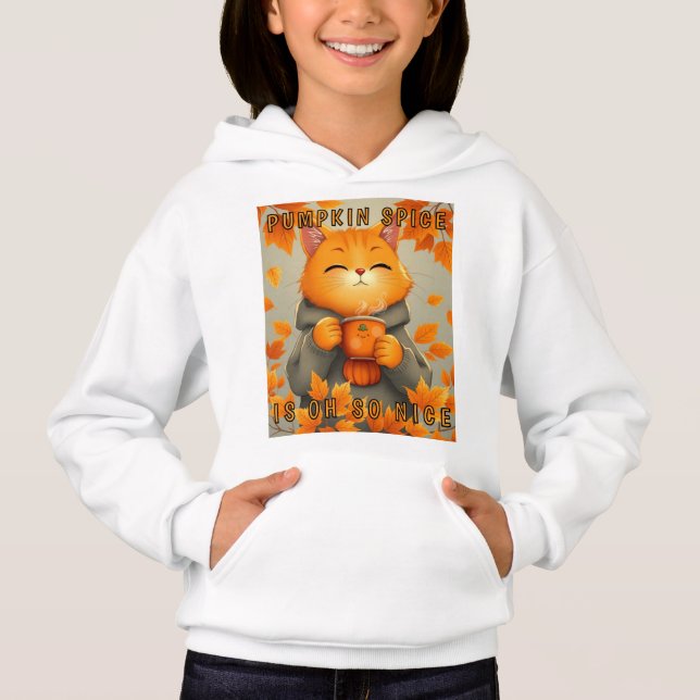 Pumpkin Cat and Dog Personalizable Girl's Hoodie (Vorderseite)