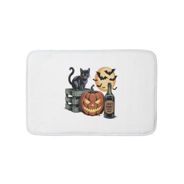 Pumpkin Cat Ber Halloween Badematte (Vorderseite)