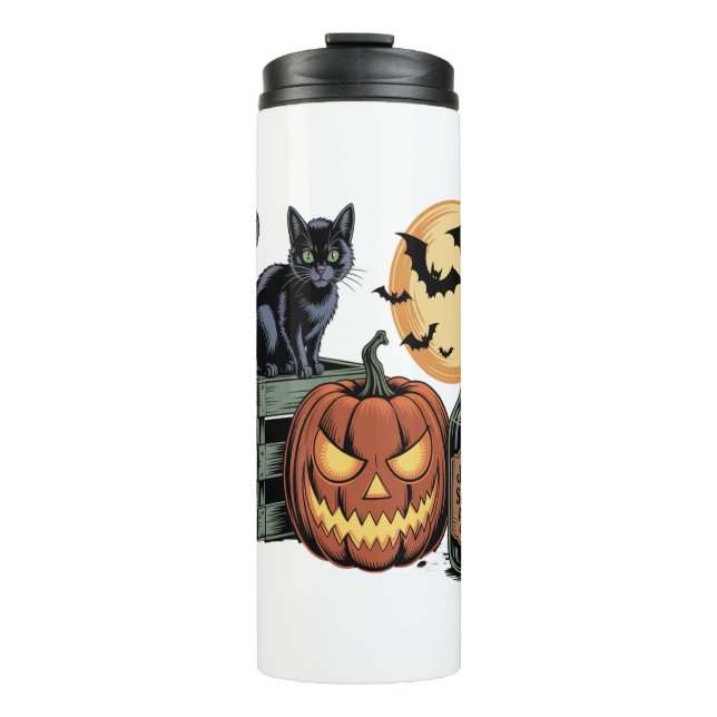 Pumpkin Cat Ber Halloween Thermosbecher (Vorderseite)