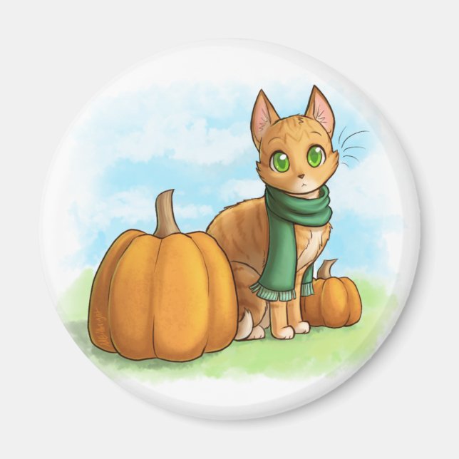 Pumpkin Cat Magnet (Vorne)