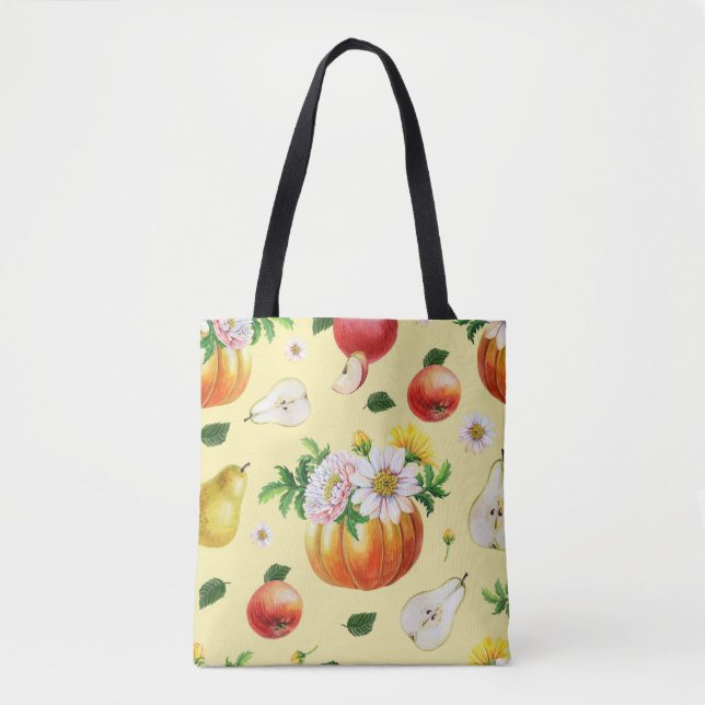 Pumpkin, Chrysanthemum: Herbstfruchtillustrierung. (Vorderseite)