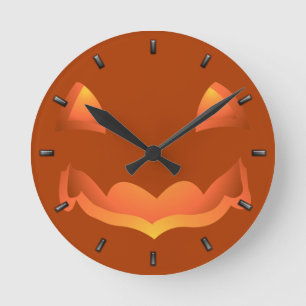 Pumpkin Clock Halloween Jack-O-Lantern Wall Clock Runde Wanduhr