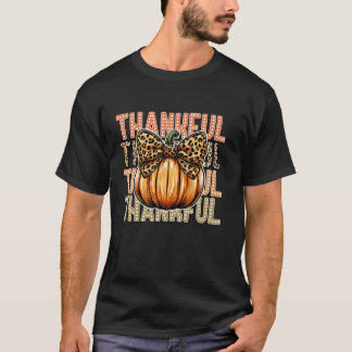 Pumpkin Coquette Bow dankbar Dankbarkeit Thanksgiv T-Shirt