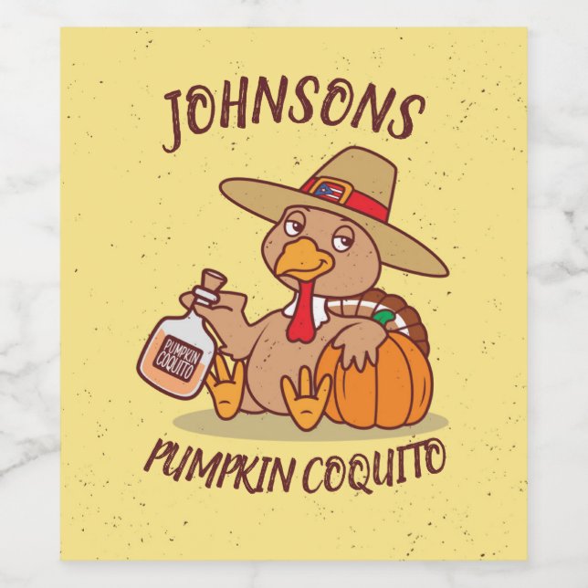 Pumpkin Coquito Weinetikett (Einzelnes Label)