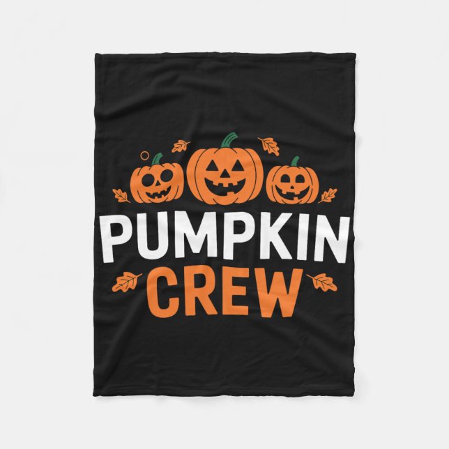 Pumpkin Crew Funny Matching Pumpkin Patch Familie Fleecedecke (Vorderseite)