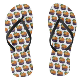 Pumpkin Cupcake Flip Flops
