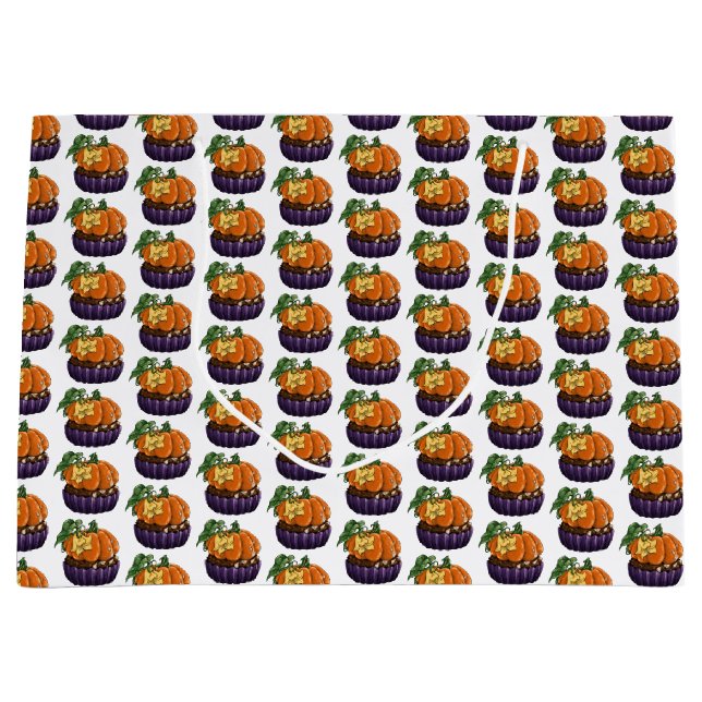 Pumpkin Cupcake Große Geschenktüte (Vorderseite)