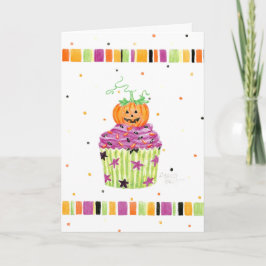 Pumpkin Cupcake Halloween-Grußkarte Karte