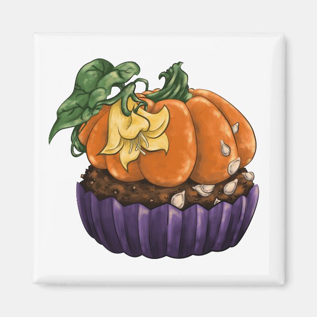 Pumpkin Cupcake Magnet (Vorne)