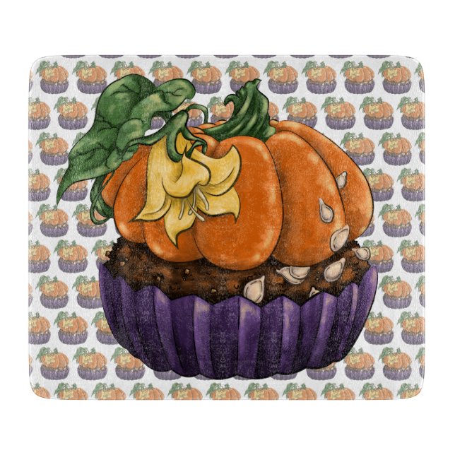 Pumpkin Cupcake Schneidebrett (Vorderseite)