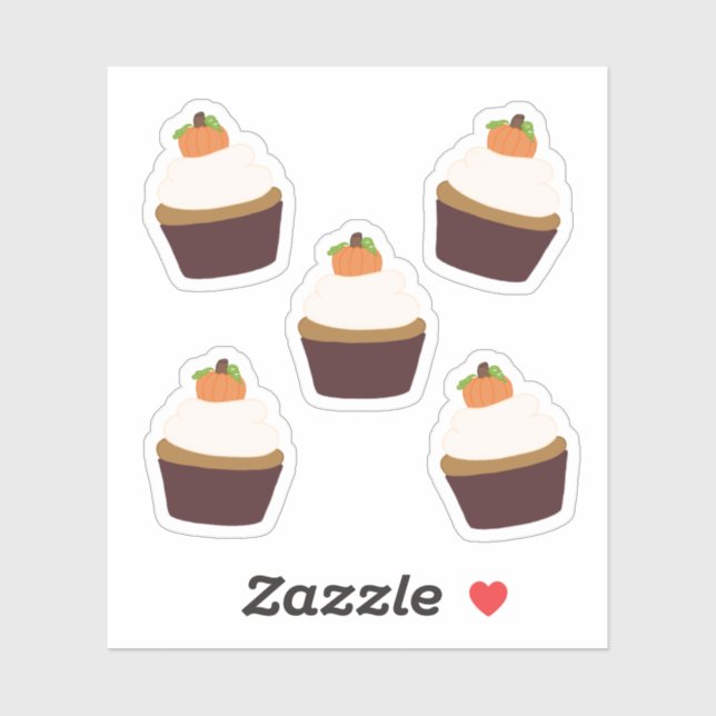 Pumpkin Cupcake - Venyl Sticker Sheet (Blatt)