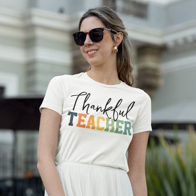 Pumpkin-dankbares Lehrerhemd, Fall Vibes Teacher T-Shirt (Von Creator hochgeladen)