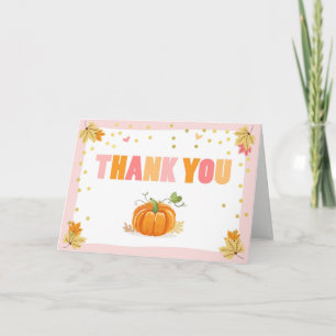 Pumpkin Danke Karte Rosa und Gold Fall Herbst Herb