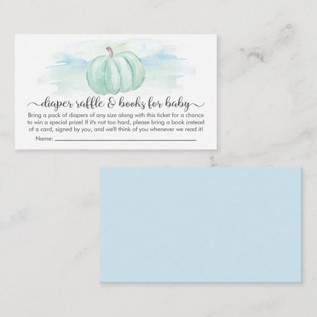 Pumpkin Diaper Bücher für Kinderdusche Begleitkarte (Vorne/Hinten)