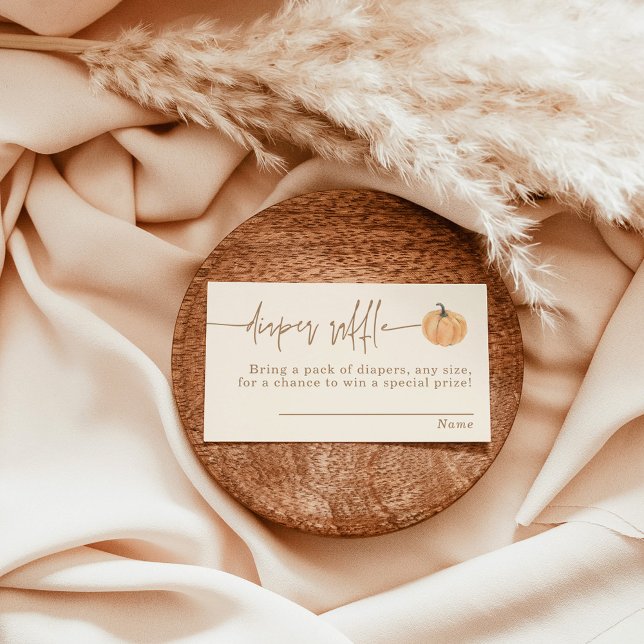 Pumpkin Diaper Raffle Card, Boho Fall Babydusche Begleitkarte (Von Creator hochgeladen)