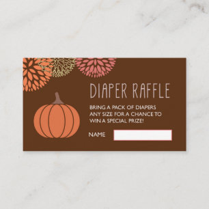 Pumpkin Diaper Raffle Ticket Begleitkarte